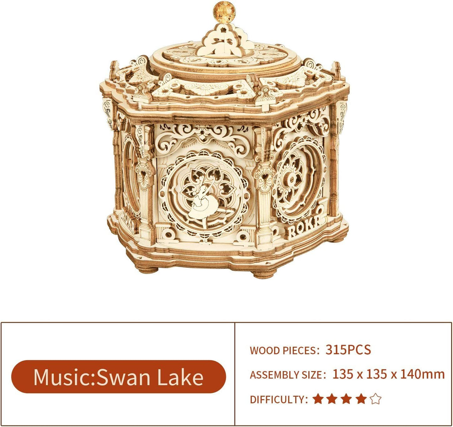 Mechanical Music Box Kit - 3D Wooden Puzzle Box For Kids