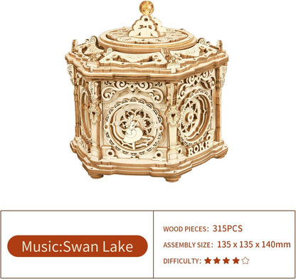 Mechanical Music Box Kit - 3D Wooden Puzzle Box For Kids