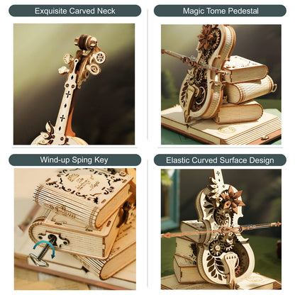 Magic Cello Music Box 3D Wooden Puzzle for Kids