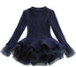 Kids Winter Knitted Chiffon Dress