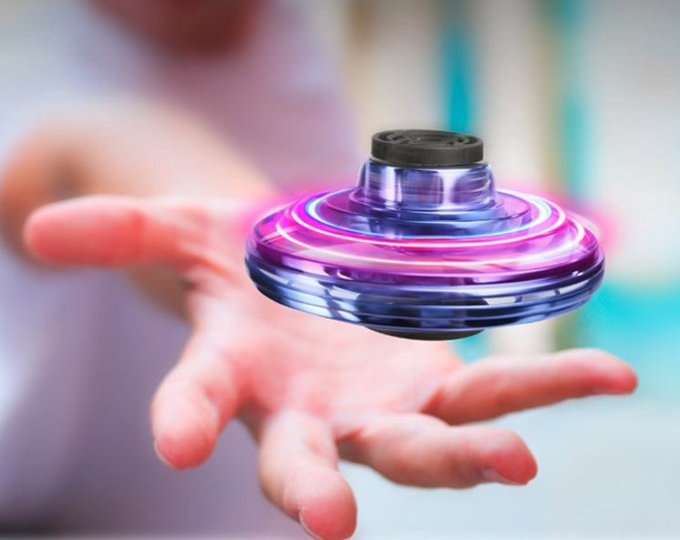 Mini, Fingertip Gyro Interaktive Dekompressionsspielzeugdrohne, LED, UFO-Typ Fliegender Hubschrauber-Spinner-Spielzeug für Kinder