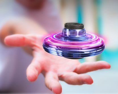 Mini, Fingertip Gyro Interaktive Dekompressionsspielzeugdrohne, LED, UFO-Typ Fliegender Hubschrauber-Spinner-Spielzeug für Kinder