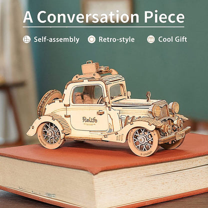 Vintage Car Model 3D Wooden Puzzle Toys For Kids