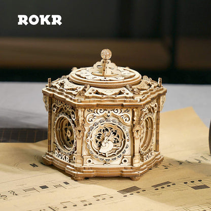 Mechanical Music Box Kit - 3D Wooden Puzzle Box For Kids