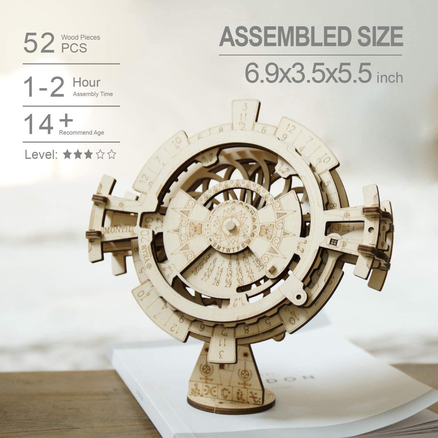 3D Wooden Puzzle Perpetual Calendar Assembly Kids Toy