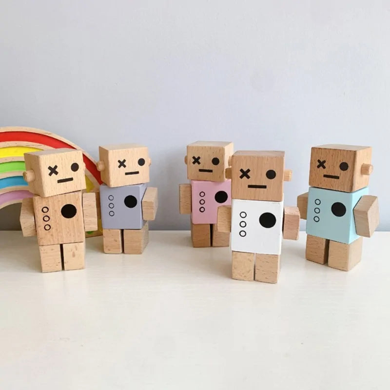 Nordic Style Wooden Robot Toys