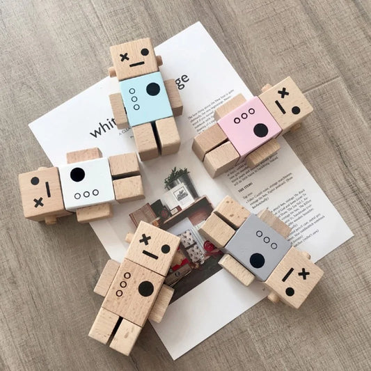 Nordic Style Wooden Robot Toys