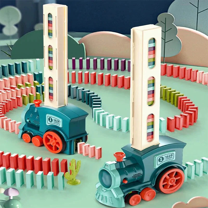 Kids Electric Domino Train Set