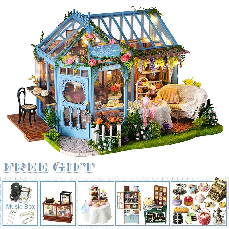 DIY Wooden Dollhouse with Furnitures