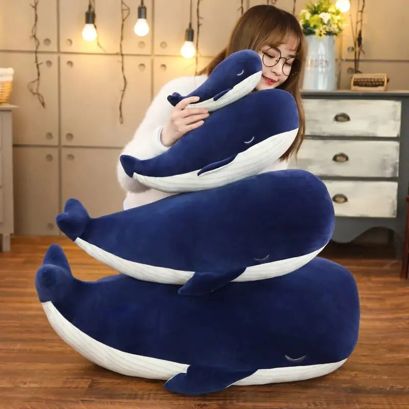 Jouets en peluche doux petite baleine bleue