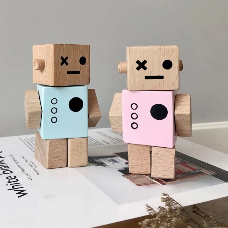 Nordic Style Wooden Robot Toys