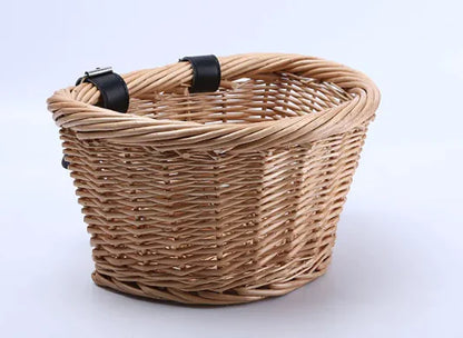 Kids' Bicycle Basket – Handwoven Rattan Design