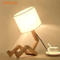 Wooden Robot Table Lamp