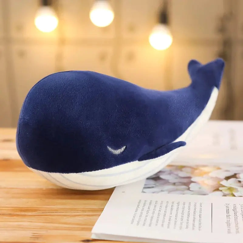 Jouets en peluche doux petite baleine bleue