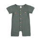 Short Sleeve Round Neck Baby Playsuit.