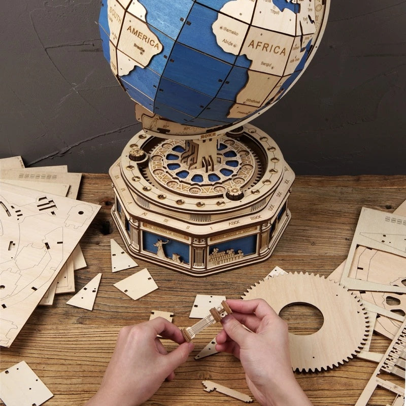 Globe Earth 567pcs 3D Wooden Puzzle Games for Kids