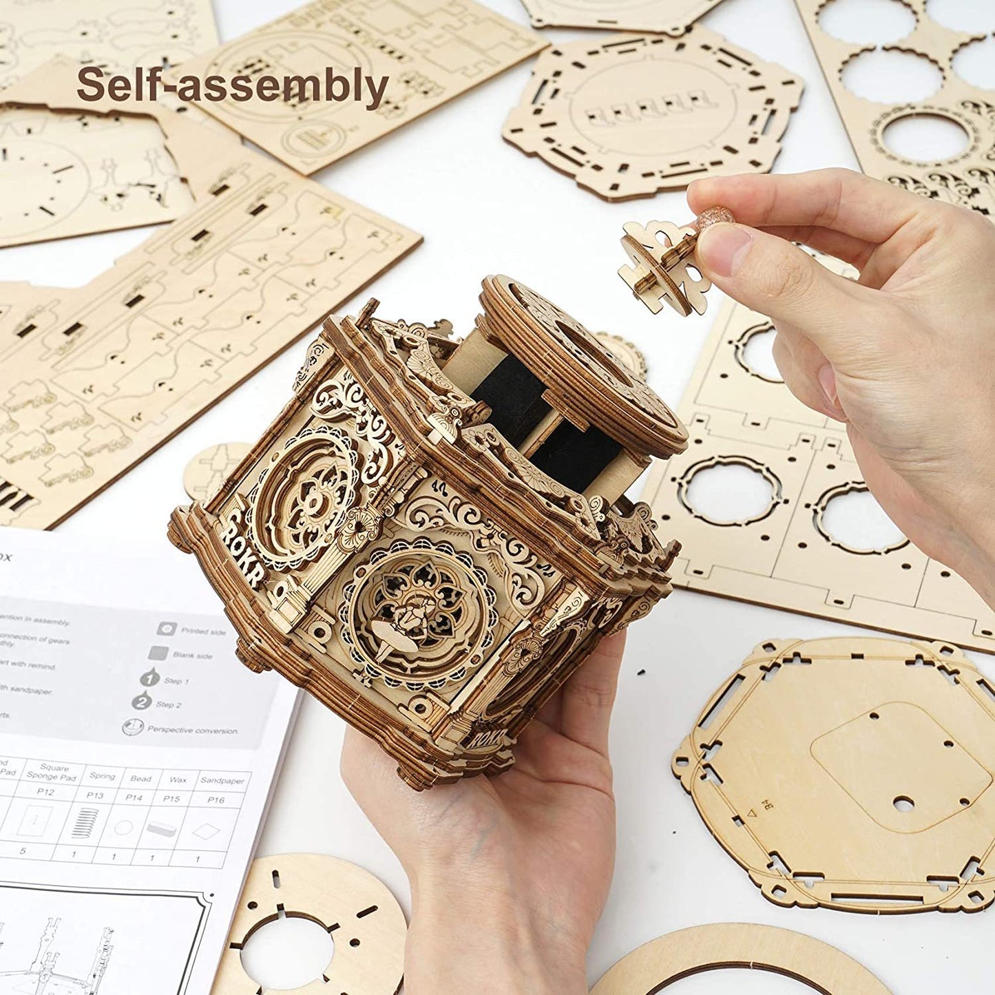 Mechanical Music Box Kit - 3D Wooden Puzzle Box For Kids