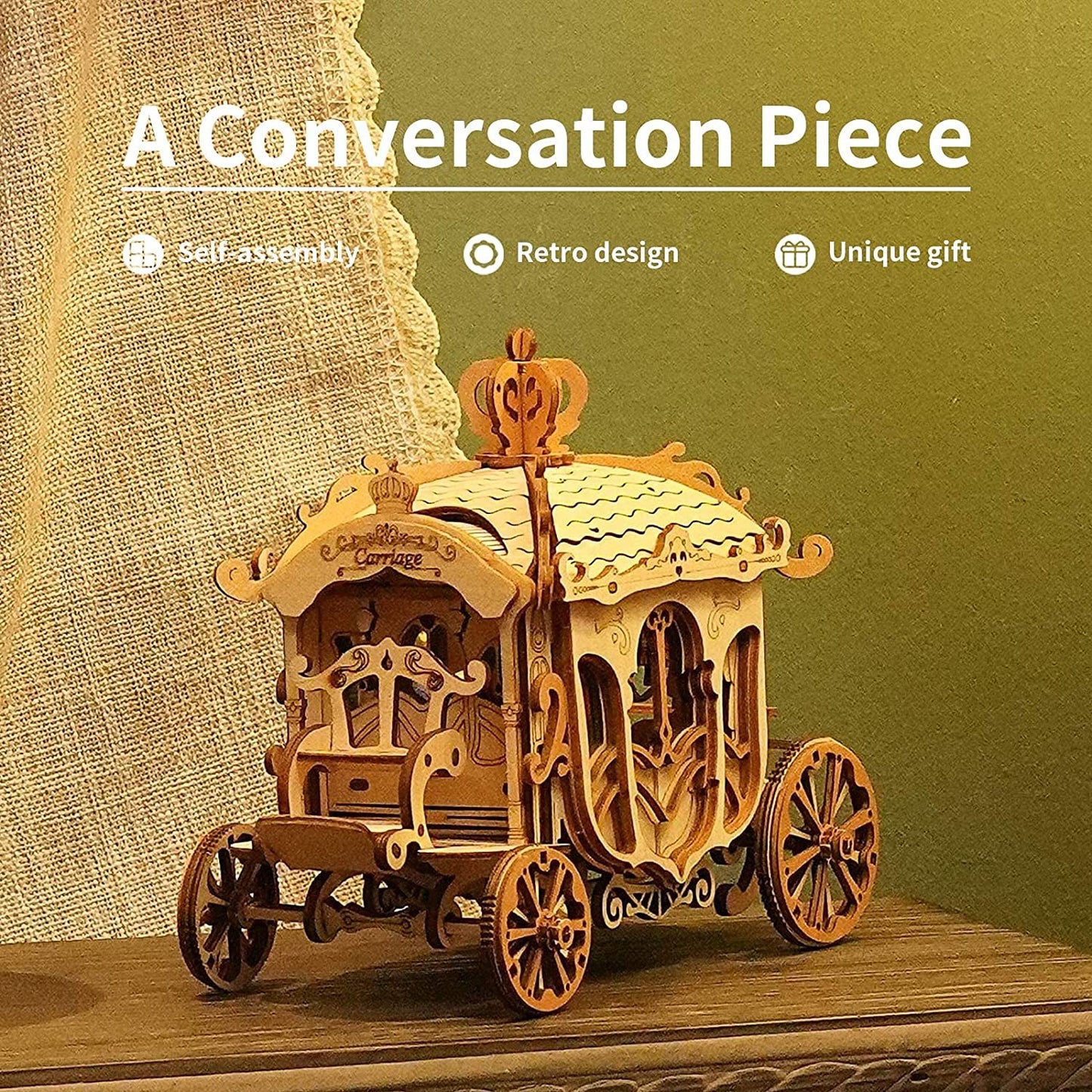 Vintage Car Model 3D Wooden Puzzle Toys For Kids