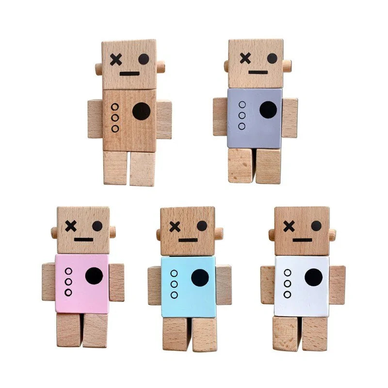 Nordic Style Wooden Robot Toys