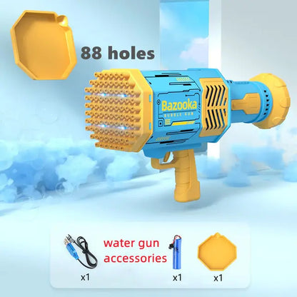 Seifenblasenmaschine mit Lichtraketenwerfer