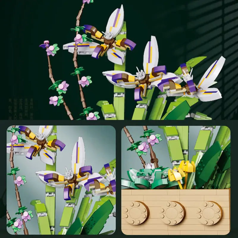 Flower Orchid Building Blocks