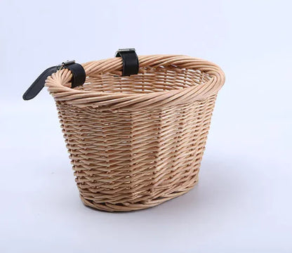 Kids' Bicycle Basket – Handwoven Rattan Design