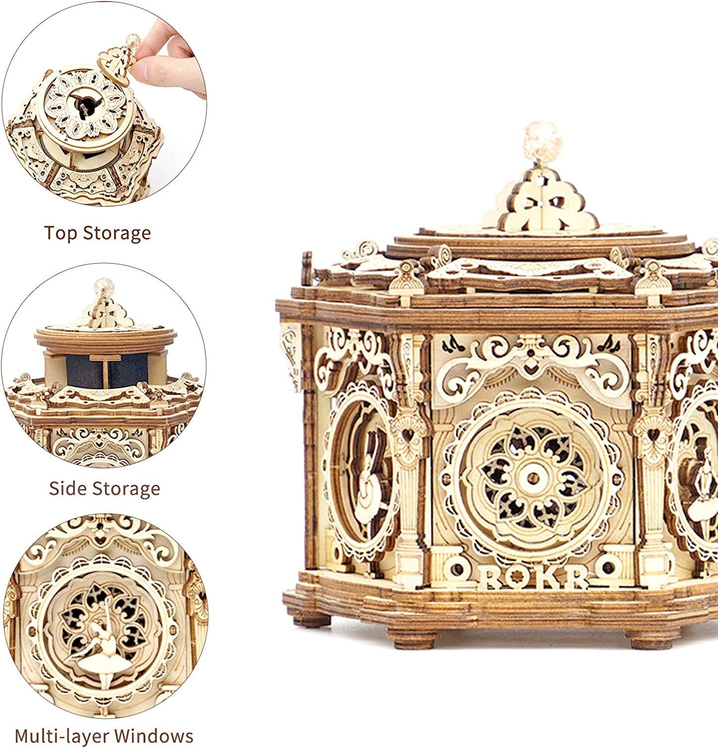 Mechanical Music Box Kit - 3D Wooden Puzzle Box For Kids