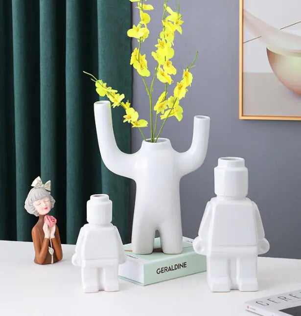 Ceramic Robot Vase Decors