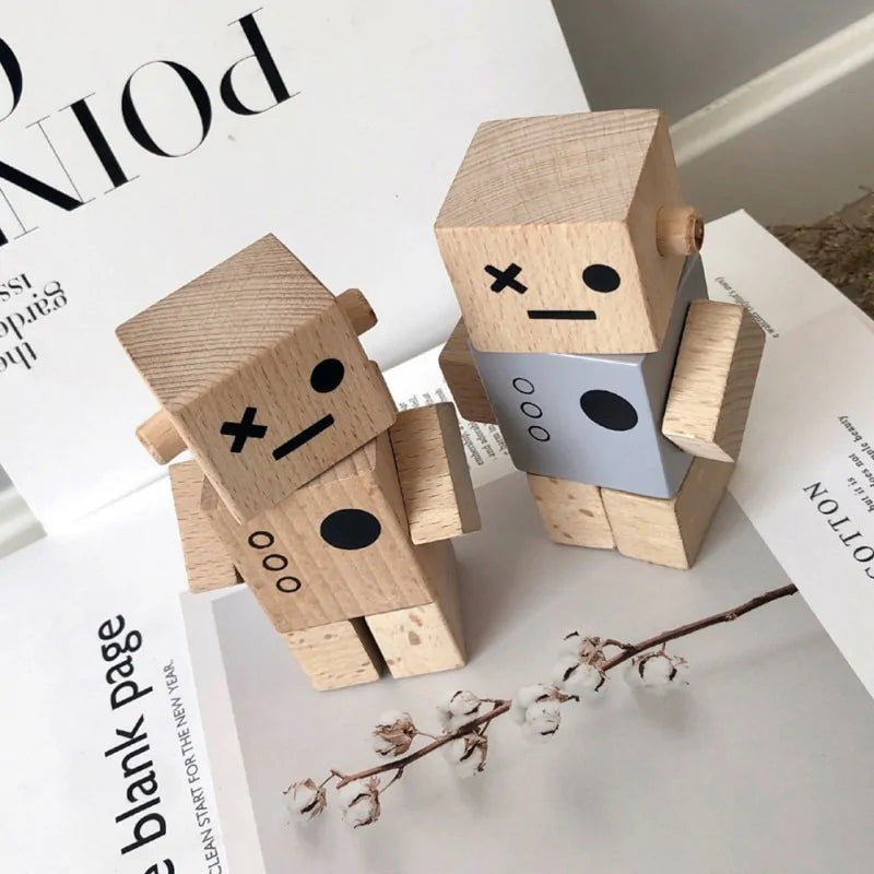 Nordic Style Wooden Robot Toys