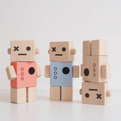 Nordic Style Wooden Robot Toys